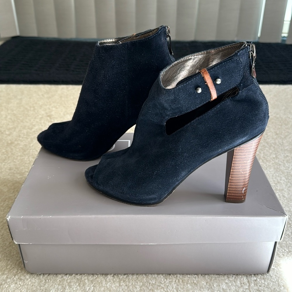 LOFT Navy Peep Toe Boots